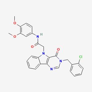 2-(3-(2-chlorobenzyl)-4-oxo-3H-pyrimido[5,4-b]indol-5(4H)-yl)-N-(3,4-dimethoxyphenyl)acetamide