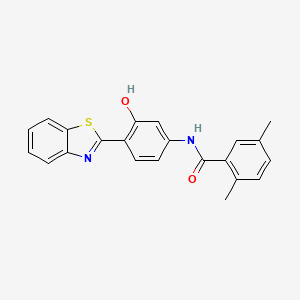 molecular formula C22H18N2O2S B2959335 N-[4-(1,3-benzothiazol-2-yl)-3-hydroxyphenyl]-2,5-dimethylbenzamide CAS No. 946309-90-6