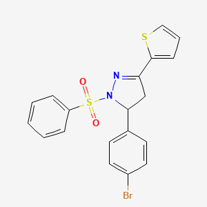 5-(4-bromophenyl)-1-(phenylsulfonyl)-3-(thiophen-2-yl)-4,5-dihydro-1H-pyrazole