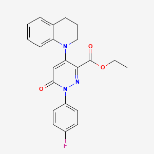 molecular formula C22H20FN3O3 B2959346 ethyl 1-(4-fluorophenyl)-6-oxo-4-(1,2,3,4-tetrahydroquinolin-1-yl)-1,6-dihydropyridazine-3-carboxylate CAS No. 922069-13-4