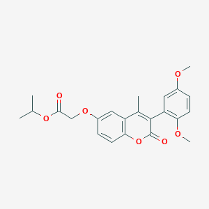 molecular formula C23H24O7 B2959351 propan-2-yl 2-{[3-(2,5-dimethoxyphenyl)-4-methyl-2-oxo-2H-chromen-6-yl]oxy}acetate CAS No. 859670-97-6