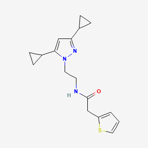 molecular formula C17H21N3OS B2959419 N-[2-(3,5-dicyclopropyl-1H-pyrazol-1-yl)ethyl]-2-(thiophen-2-yl)acetamide CAS No. 2310153-68-3