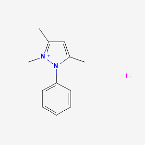 molecular formula C12H15IN2 B2959491 1,3,5-trimethyl-2-phenyl-1H-pyrazol-2-ium iodide CAS No. 26429-70-9