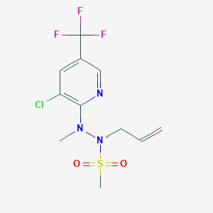 molecular formula C11H13ClF3N3O2S B2959500 N-allyl-N'-[3-chloro-5-(trifluoromethyl)-2-pyridinyl]-N'-methylmethanesulfonohydrazide CAS No. 339276-28-7