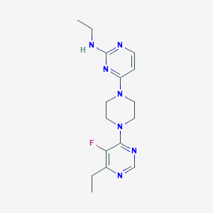molecular formula C16H22FN7 B2959503 N-Ethyl-4-[4-(6-ethyl-5-fluoropyrimidin-4-yl)piperazin-1-yl]pyrimidin-2-amine CAS No. 2415462-93-8