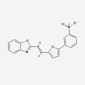 molecular formula C19H12N2O4 B2959506 2-[(E)-2-[5-(3-nitrophenyl)furan-2-yl]ethenyl]-1,3-benzoxazole CAS No. 331851-82-2