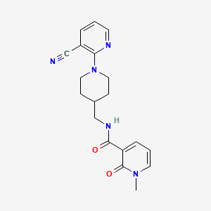 molecular formula C19H21N5O2 B2959527 N-((1-(3-cyanopyridin-2-yl)piperidin-4-yl)methyl)-1-methyl-2-oxo-1,2-dihydropyridine-3-carboxamide CAS No. 2034504-88-4