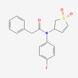 molecular formula C18H16FNO3S B2959533 N-(1,1-dioxido-2,3-dihydrothien-3-yl)-N-(4-fluorophenyl)-2-phenylacetamide CAS No. 852438-86-9