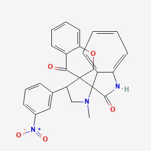 B2959537 1'-Methyl-4'-(3-nitrophenyl)-1'',2,2'',4-tetrahydrodispiro[1-benzopyran-3,3'-pyrrolidine-2',3''-indole]-2'',4-dione CAS No. 1797898-37-3