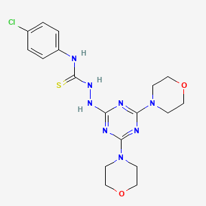 N-(4-chlorophenyl)-2-(4,6-dimorpholino-1,3,5-triazin-2-yl)hydrazinecarbothioamide