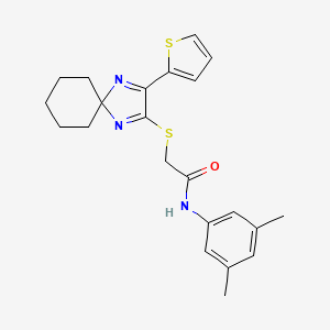 N-(3,5-dimethylphenyl)-2-((3-(thiophen-2-yl)-1,4-diazaspiro[4.5]deca-1,3-dien-2-yl)thio)acetamide