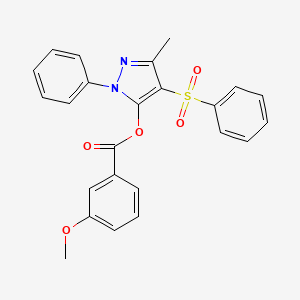 3-methyl-1-phenyl-4-(phenylsulfonyl)-1H-pyrazol-5-yl 3-methoxybenzoate