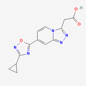 2-[7-(3-Cyclopropyl-1,2,4-oxadiazol-5-yl)[1,2,4]triazolo[4,3-a]pyridin-3-yl]acetic acid