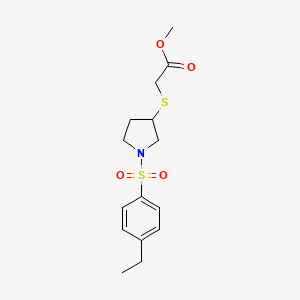 Methyl 2-((1-((4-ethylphenyl)sulfonyl)pyrrolidin-3-yl)thio)acetate