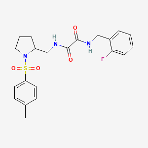 molecular formula C21H24FN3O4S B2959561 N1-(2-fluorobenzyl)-N2-((1-tosylpyrrolidin-2-yl)methyl)oxalamide CAS No. 896277-66-0