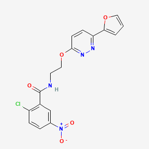 2-chloro-N-(2-((6-(furan-2-yl)pyridazin-3-yl)oxy)ethyl)-5-nitrobenzamide