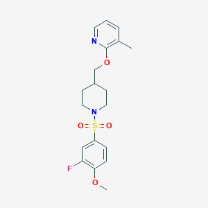 2-[[1-(3-Fluoro-4-methoxyphenyl)sulfonylpiperidin-4-yl]methoxy]-3-methylpyridine