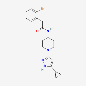 2-(2-bromophenyl)-N-(1-(5-cyclopropyl-1H-pyrazol-3-yl)piperidin-4-yl)acetamide