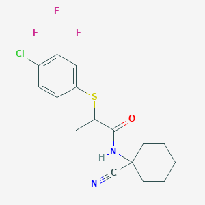 2-[4-chloro-3-(trifluoromethyl)phenyl]sulfanyl-N-(1-cyanocyclohexyl)propanamide