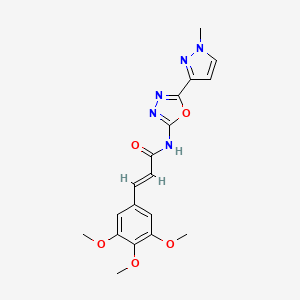 (E)-N-(5-(1-methyl-1H-pyrazol-3-yl)-1,3,4-oxadiazol-2-yl)-3-(3,4,5-trimethoxyphenyl)acrylamide
