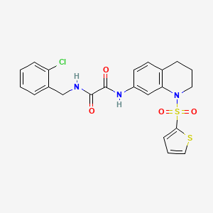 molecular formula C22H20ClN3O4S2 B2959608 N1-(2-chlorobenzyl)-N2-(1-(thiophen-2-ylsulfonyl)-1,2,3,4-tetrahydroquinolin-7-yl)oxalamide CAS No. 898448-34-5