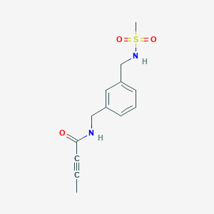 molecular formula C13H16N2O3S B2959627 N-[[3-(Methanesulfonamidomethyl)phenyl]methyl]but-2-ynamide CAS No. 2411219-03-7