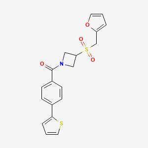 B2959631 (3-((Furan-2-ylmethyl)sulfonyl)azetidin-1-yl)(4-(thiophen-2-yl)phenyl)methanone CAS No. 1705790-18-6