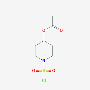 molecular formula C7H12ClNO4S B2959639 1-(Chlorosulfonyl)piperidin-4-yl acetate CAS No. 2230803-73-1