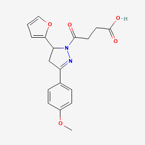 4-(5-(furan-2-yl)-3-(4-methoxyphenyl)-4,5-dihydro-1H-pyrazol-1-yl)-4-oxobutanoic acid