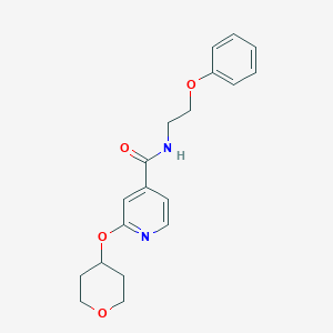 molecular formula C19H22N2O4 B2959652 N-(2-phenoxyethyl)-2-((tetrahydro-2H-pyran-4-yl)oxy)isonicotinamide CAS No. 2034447-82-8