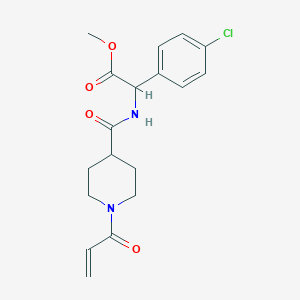 Methyl 2-(4-chlorophenyl)-2-[(1-prop-2-enoylpiperidine-4-carbonyl)amino]acetate
