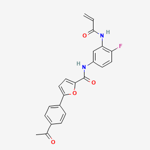 5-(4-Acetylphenyl)-N-[4-fluoro-3-(prop-2-enoylamino)phenyl]furan-2-carboxamide