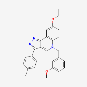 molecular formula C27H25N3O2 B2959668 8-Ethoxy-5-[(3-methoxyphenyl)methyl]-3-(4-methylphenyl)pyrazolo[4,3-c]quinoline CAS No. 866588-56-9