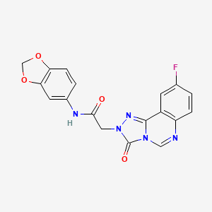 N-1,3-benzodioxol-5-yl-2-(9-fluoro-3-oxo[1,2,4]triazolo[4,3-c]quinazolin-2(3H)-yl)acetamide
