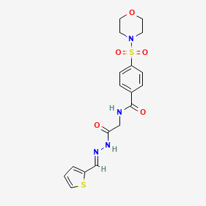 (E)-4-(morpholinosulfonyl)-N-(2-oxo-2-(2-(thiophen-2-ylmethylene)hydrazinyl)ethyl)benzamide
