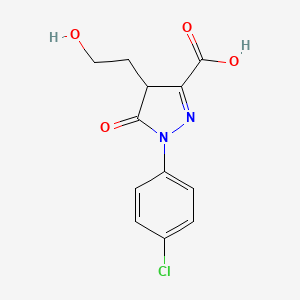 1-(4-chlorophenyl)-4-(2-hydroxyethyl)-5-oxo-4,5-dihydro-1H-pyrazole-3-carboxylic acid