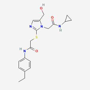 2-{[1-[2-(cyclopropylamino)-2-oxoethyl]-5-(hydroxymethyl)-1H-imidazol-2-yl]thio}-N-(4-ethylphenyl)acetamide