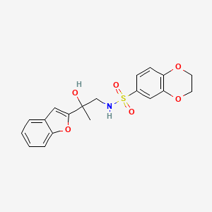 molecular formula C19H19NO6S B2959698 N-[2-(1-benzofuran-2-yl)-2-hydroxypropyl]-2,3-dihydro-1,4-benzodioxine-6-sulfonamide CAS No. 2034546-15-9