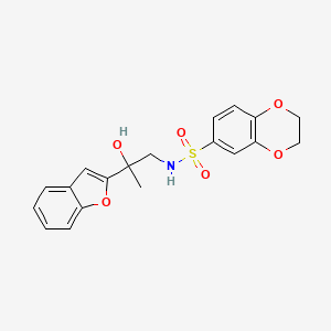N-(2-(benzofuran-2-yl)-2-hydroxypropyl)-2,3-dihydrobenzo[b][1,4]dioxine-6-sulfonamide