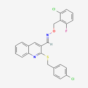 2-[(4-chlorobenzyl)sulfanyl]-3-quinolinecarbaldehyde O-(2-chloro-6-fluorobenzyl)oxime