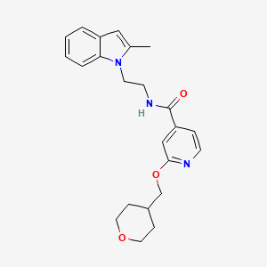 N-(2-(2-methyl-1H-indol-1-yl)ethyl)-2-((tetrahydro-2H-pyran-4-yl)methoxy)isonicotinamide
