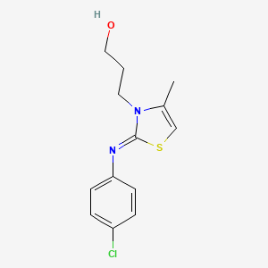 molecular formula C13H15ClN2OS B2959709 (Z)-3-(2-((4-chlorophenyl)imino)-4-methylthiazol-3(2H)-yl)propan-1-ol CAS No. 905769-34-8