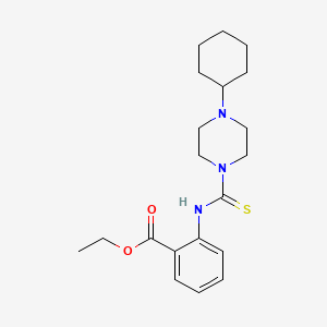 molecular formula C20H29N3O2S B2959711 Ethyl 2-{[(4-cyclohexylpiperazin-1-yl)carbonothioyl]amino}benzoate CAS No. 892275-35-3
