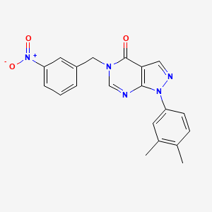 molecular formula C20H17N5O3 B2959713 1-(3,4-dimethylphenyl)-5-(3-nitrobenzyl)-1H-pyrazolo[3,4-d]pyrimidin-4(5H)-one CAS No. 863447-46-5