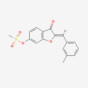 molecular formula C17H14O5S B2959714 (Z)-2-(3-甲基苯亚甲基)-3-氧代-2,3-二氢苯并呋喃-6-基甲磺酸酯 CAS No. 1164473-15-7