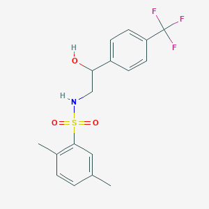 molecular formula C17H18F3NO3S B2959716 N-(2-hydroxy-2-(4-(trifluoromethyl)phenyl)ethyl)-2,5-dimethylbenzenesulfonamide CAS No. 1351641-13-8