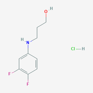 molecular formula C9H12ClF2NO B2959722 3-[(3,4-Difluorophenyl)amino]propan-1-ol hydrochloride CAS No. 1909309-43-8