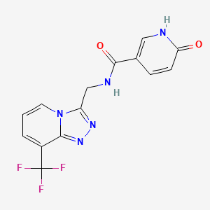 molecular formula C14H10F3N5O2 B2959723 6-oxo-N-((8-(trifluoromethyl)-[1,2,4]triazolo[4,3-a]pyridin-3-yl)methyl)-1,6-dihydropyridine-3-carboxamide CAS No. 2034356-23-3