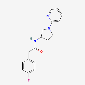 molecular formula C17H18FN3O B2959724 2-(4-氟苯基)-N-(1-(吡啶-2-基)吡咯烷-3-基)乙酰胺 CAS No. 1788557-25-4
