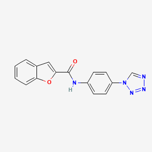 molecular formula C16H11N5O2 B2959727 N-[4-(1H-1,2,3,4-tetrazol-1-yl)phenyl]-1-benzofuran-2-carboxamide CAS No. 931648-73-6